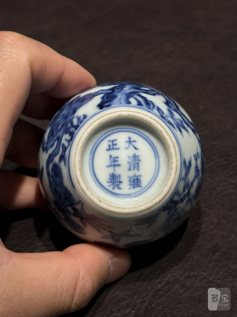 清雍正 青花岁寒三友图小太白罐 - 图16